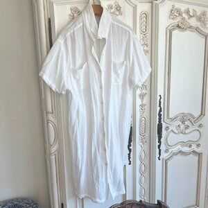 Weatherproof white gauze dress, tunic, coverup, duster  size xxl